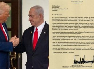 El presidente Trump envía una carta al presidente Herzog: “Conceda el indulto a Netanyahu”