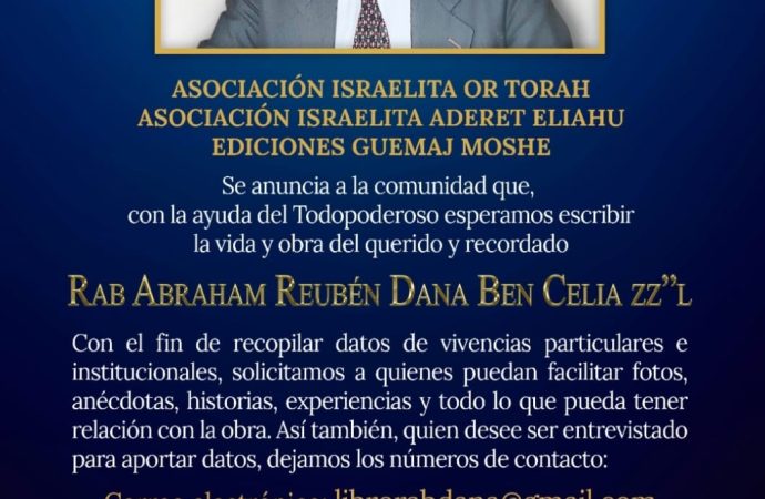 Vida y obra del Rab Abraham Dana zt’l