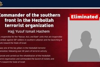 Las Fuerzas de Defensa de Israel (FDI) matan al comandante del Frente Sur de Hezbolá, Hajj Yusuf Ismail Hashem, en un ataque naval en Beirut